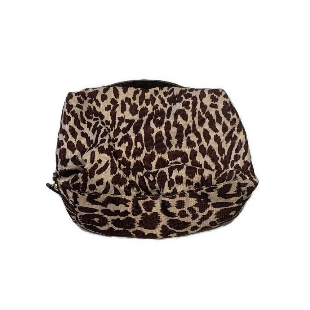 Estee Lauder Brown White Leopard Print Makeup Bag Holder Travel Case